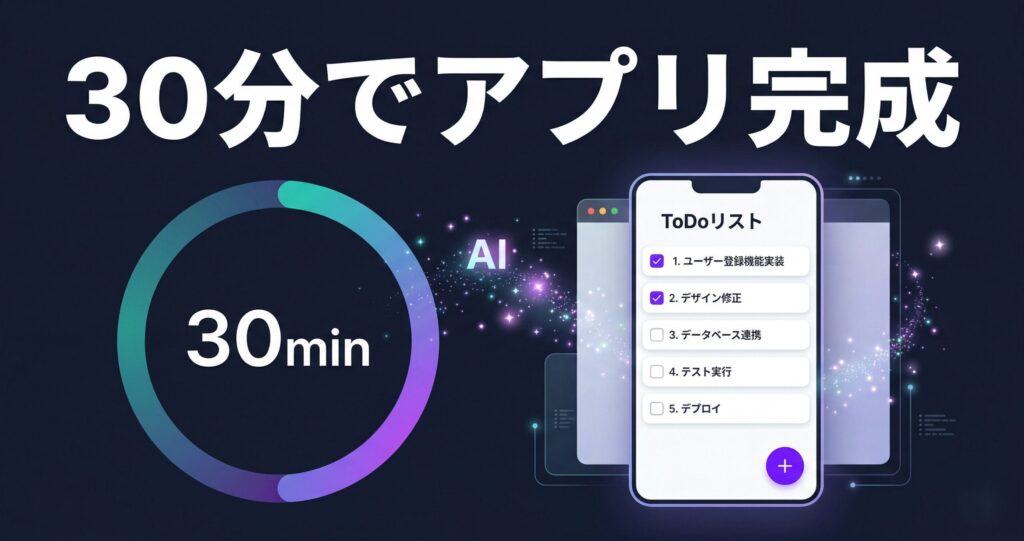 タイマー30分＋ToDoアプリの画面が完成するイメージ